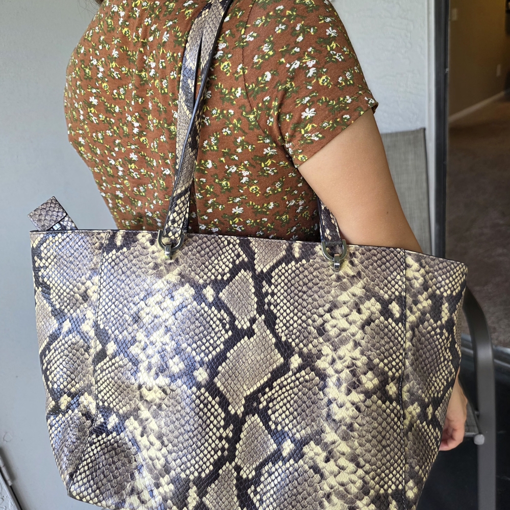 Michael Kors Python Pattern Tote - Tan And Black - image 3